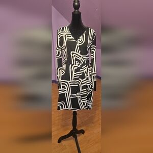 Nine West Monochrome Patterned Dress